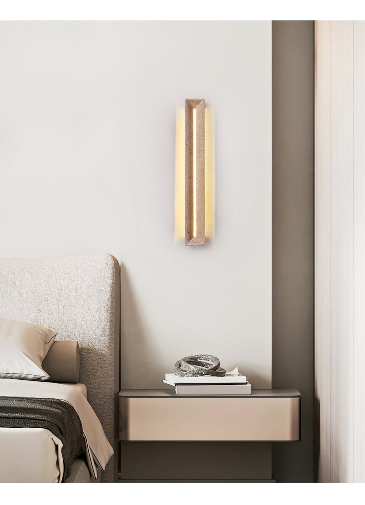 Solace Travertine Beam Wall Sconce – Modern LED Wall Light
