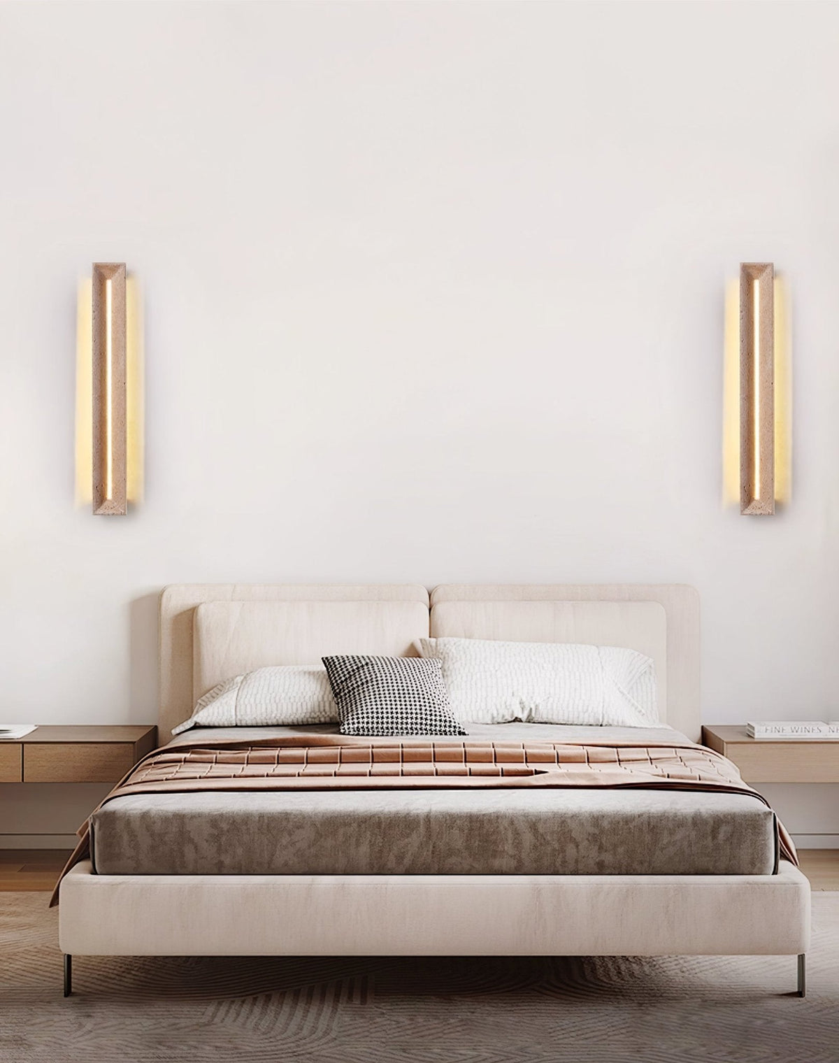 Solace Travertine Beam Wall Sconce – Modern LED Wall Light