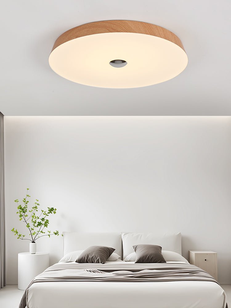 Solace Woodgrain LED Flush Mount Ceiling Light for Modern Interiors