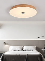 Solace Woodgrain LED Flush Mount Ceiling Light for Modern Interiors