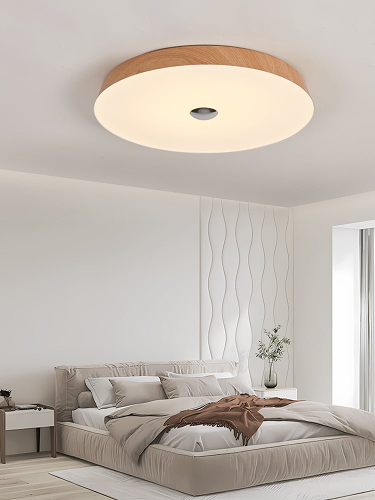 Solace Woodgrain LED Flush Mount Ceiling Light for Modern Interiors