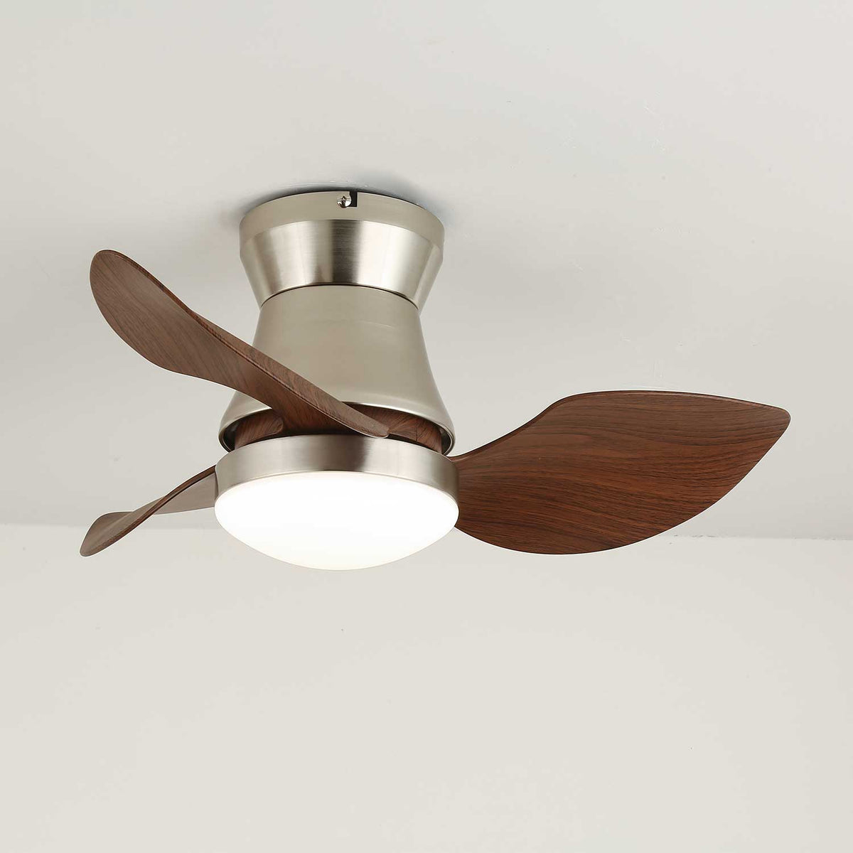 Solano Bloom Ceiling Fan Light with LED, Walnut Finish