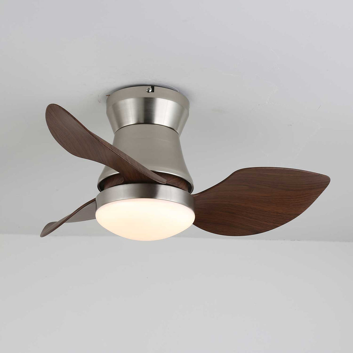Solano Bloom Ceiling Fan Light with LED, Walnut Finish