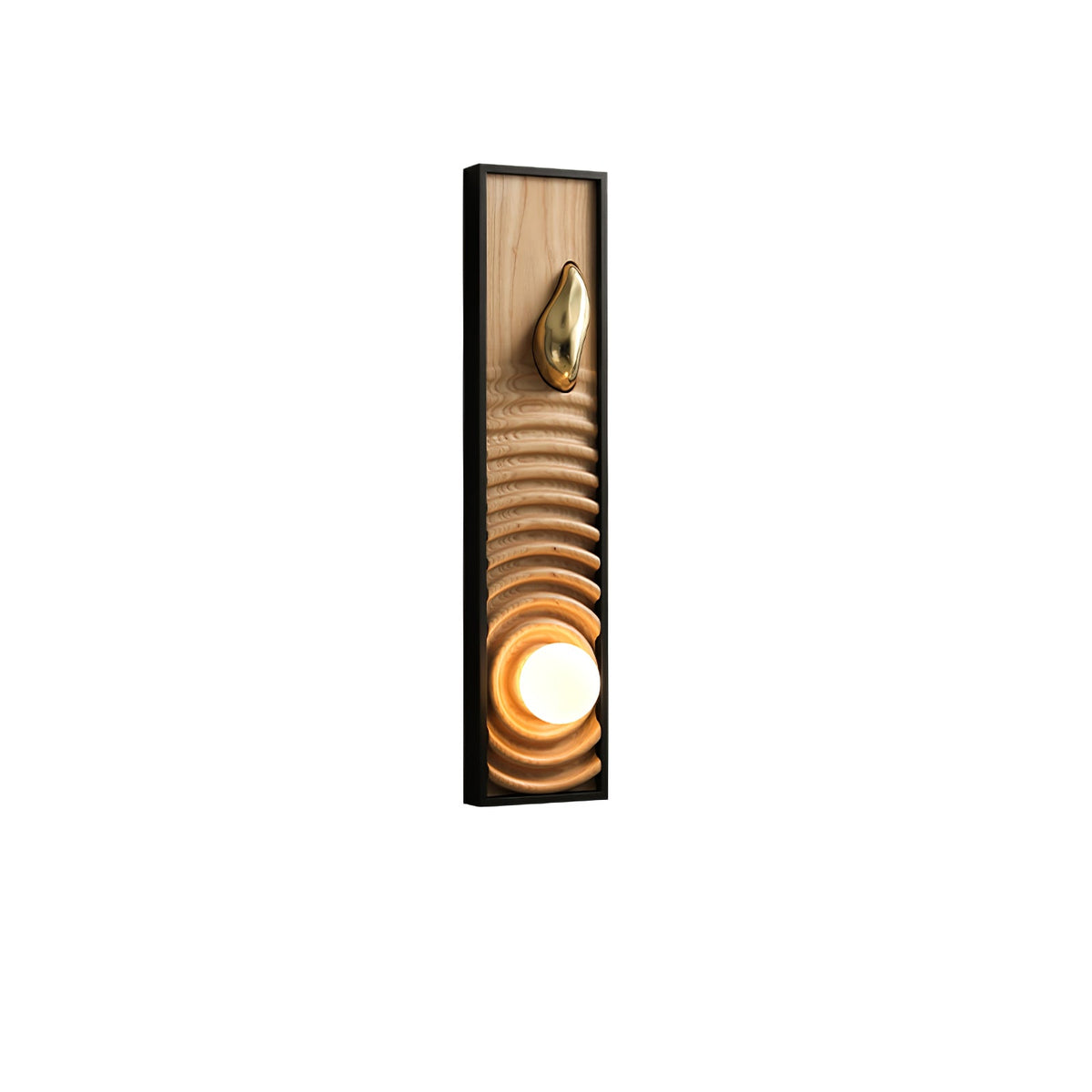Solano Ripple Wall Sconce – Modern Wood & Brass LED Wall Light