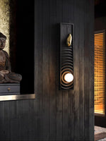 Solano Ripple Wall Sconce – Modern Wood & Brass LED Wall Light