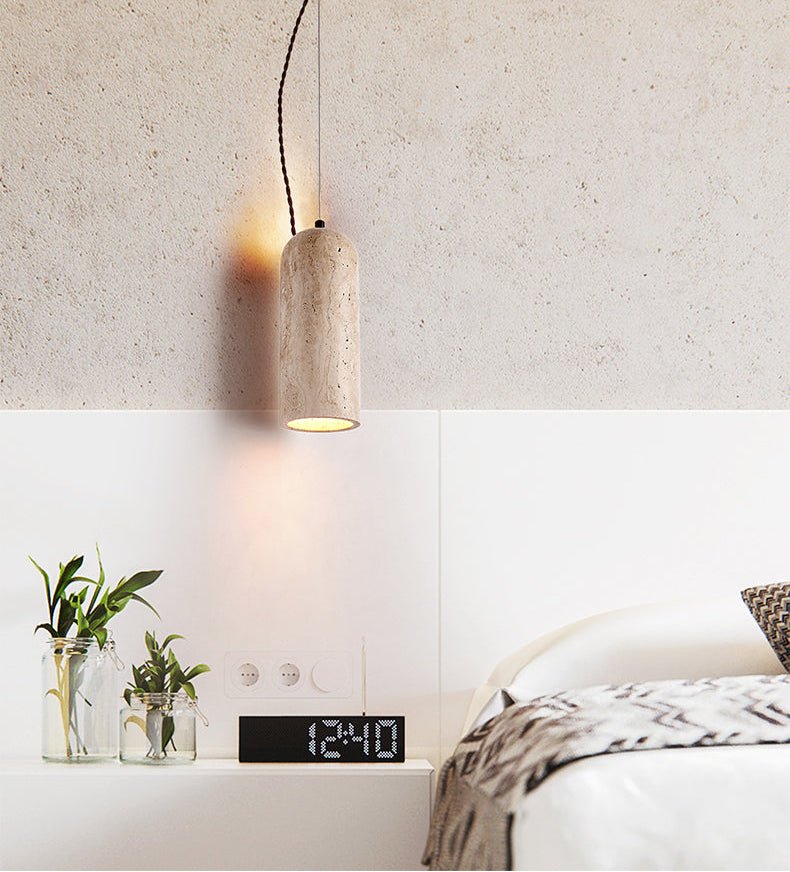 Solano Travertine Pendant Light – Natural Stone Hanging Lamp for Dining & Living Spaces