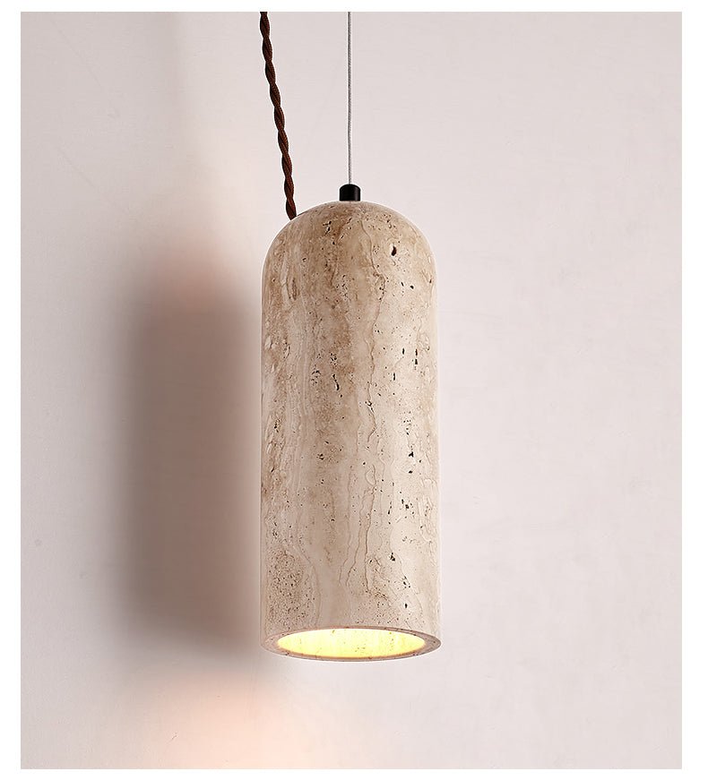 Solano Travertine Pendant Light – Natural Stone Hanging Lamp for Dining & Living Spaces