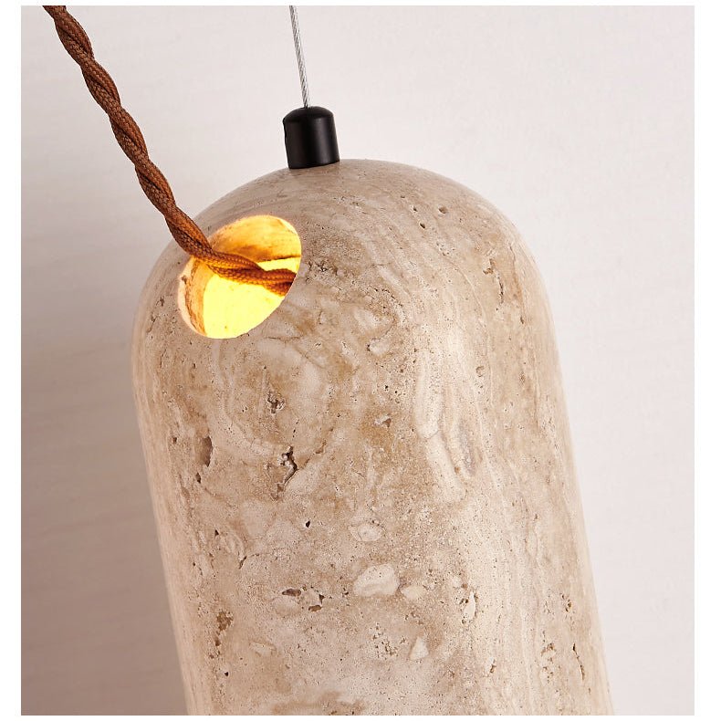 Solano Travertine Pendant Light – Natural Stone Hanging Lamp for Dining & Living Spaces