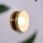 Solar Eclipse Brass Wall Sconce with Glass Shade for Modern Interiors