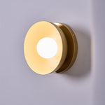 Solar Eclipse Brass Wall Sconce with Glass Shade for Modern Interiors