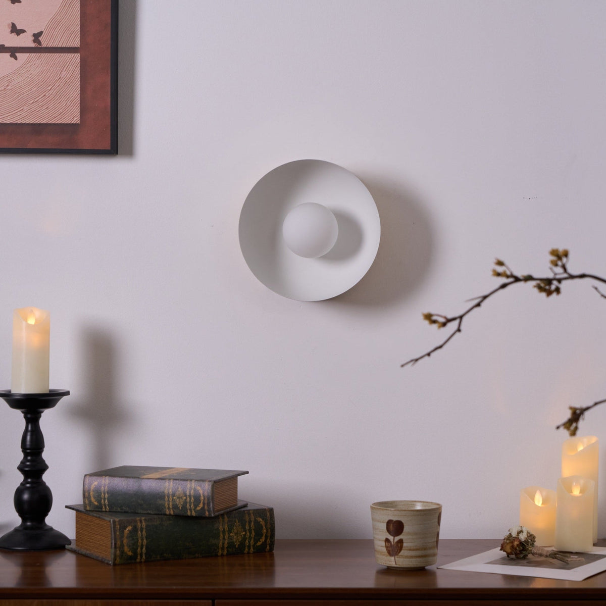 Solar Eclipse Brass Wall Sconce with Glass Shade for Modern Interiors