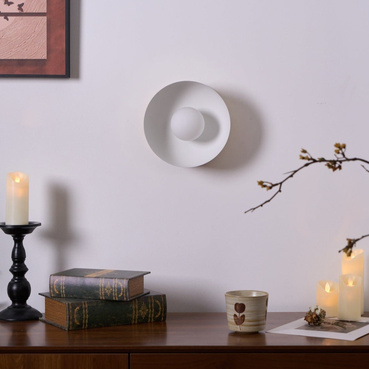 Solar Eclipse Brass Wall Sconce with Glass Shade for Modern Interiors