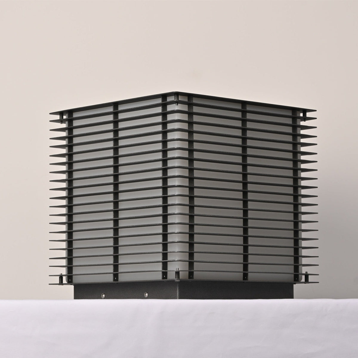 Solar Grid Outdoor Lantern – Modern Architectural LED Post Light