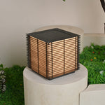 Solar Grid Outdoor Lantern – Modern Architectural LED Post Light