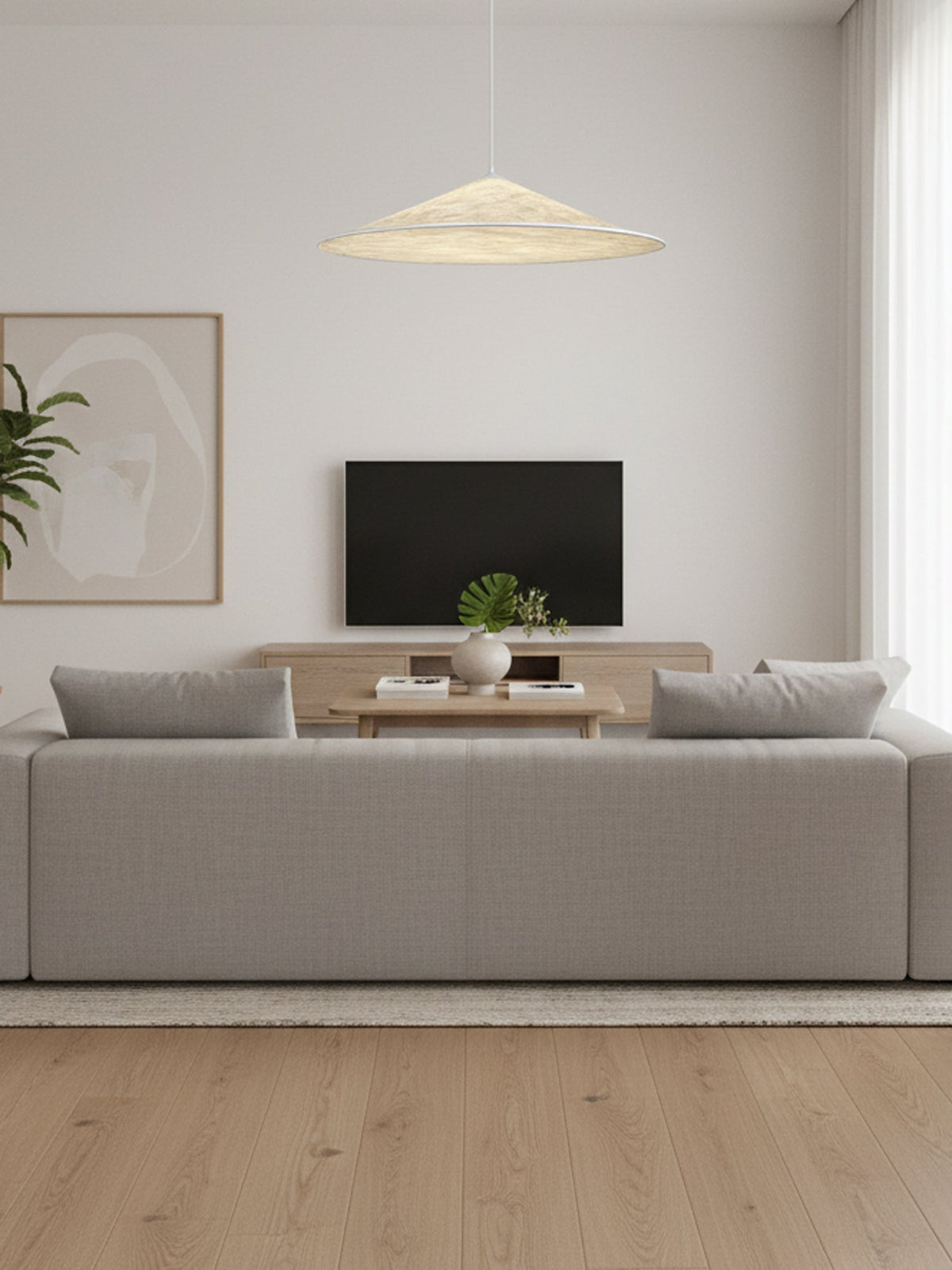 Solara Disc Paper Pendant Light – Modern Minimalist LED Ceiling Lamp