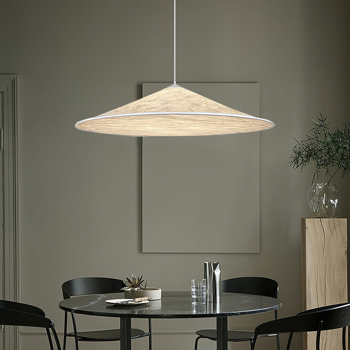 Solara Disc Paper Pendant Light – Modern Minimalist LED Ceiling Lamp