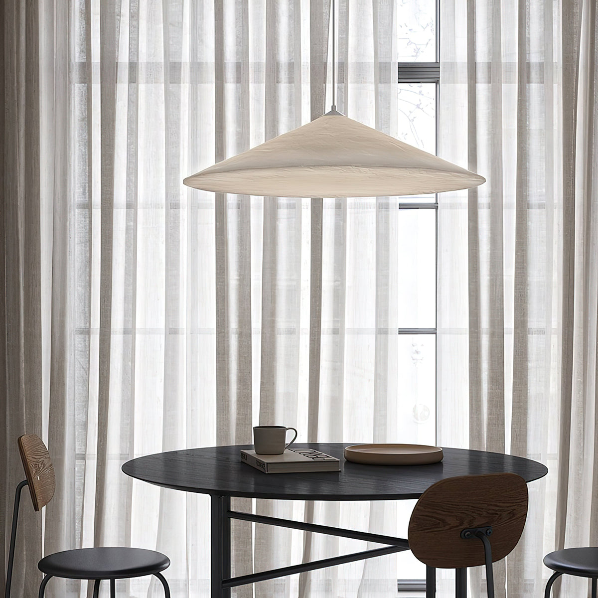 Solara Disc Paper Pendant Light – Modern Minimalist LED Ceiling Lamp