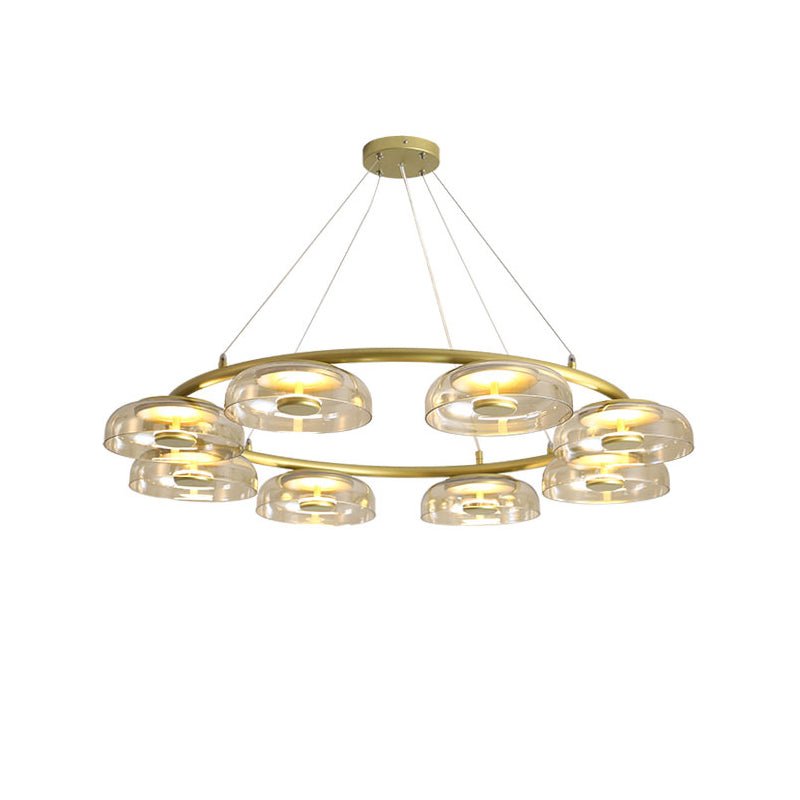 Solara LED Chandelier in Brass and Glass for Modern Interiors