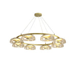 Solara LED Chandelier in Brass and Glass for Modern Interiors