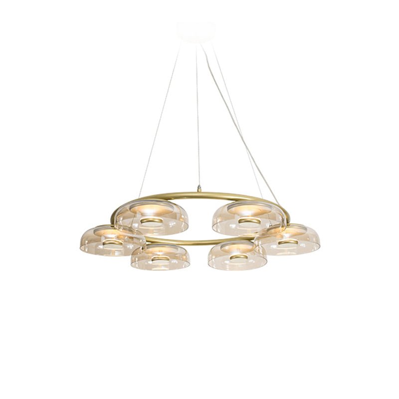 Solara LED Chandelier in Brass and Glass for Modern Interiors