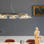 Solara LED Chandelier in Brass and Glass for Modern Interiors