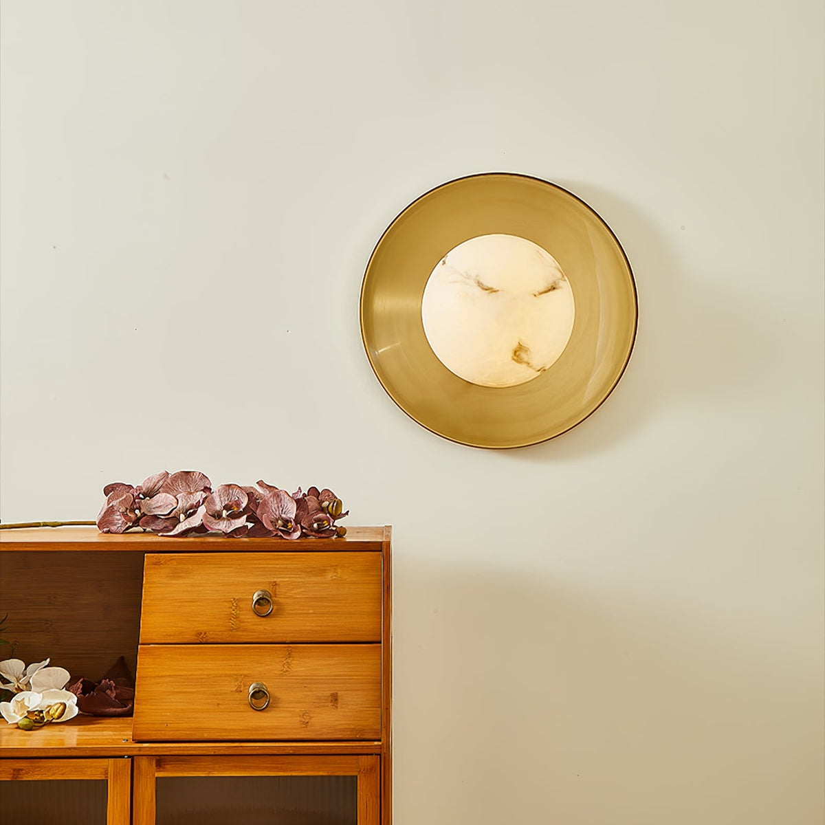 Solara Cloud Wall Sconce in Brushed Brass with Opal Glass