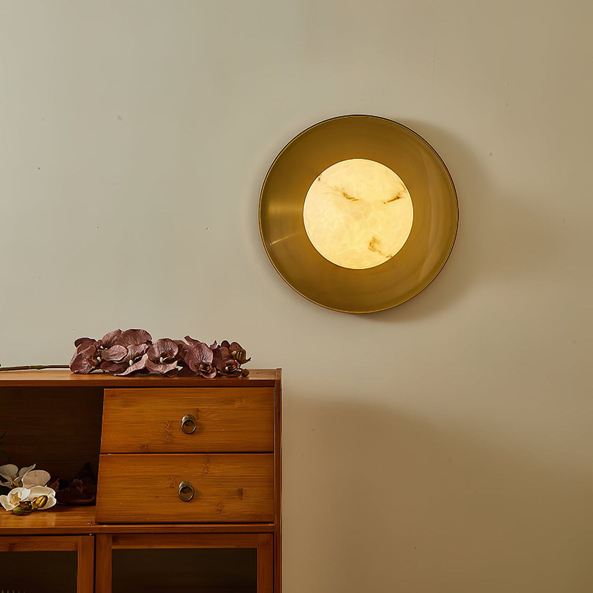 Solara Cloud Wall Sconce in Brushed Brass with Opal Glass