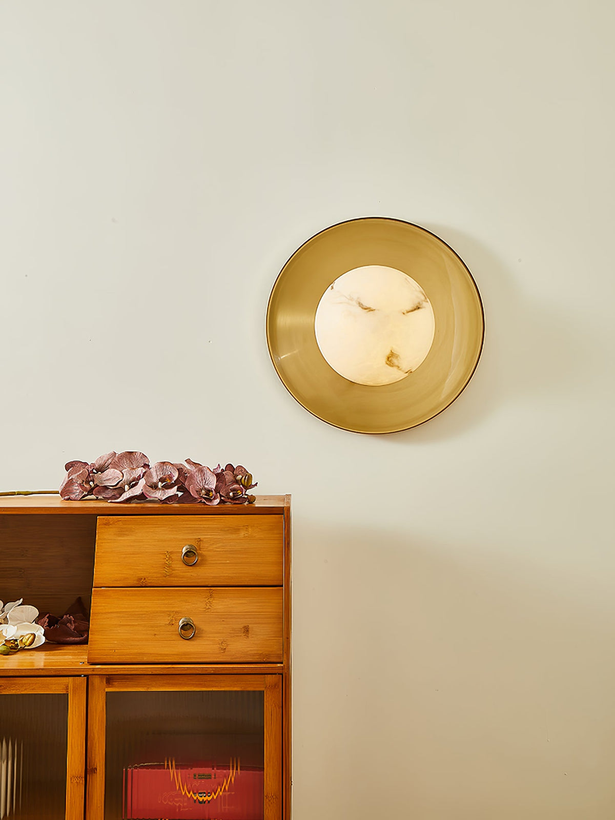 Solara Cloud Wall Sconce in Brushed Brass with Opal Glass