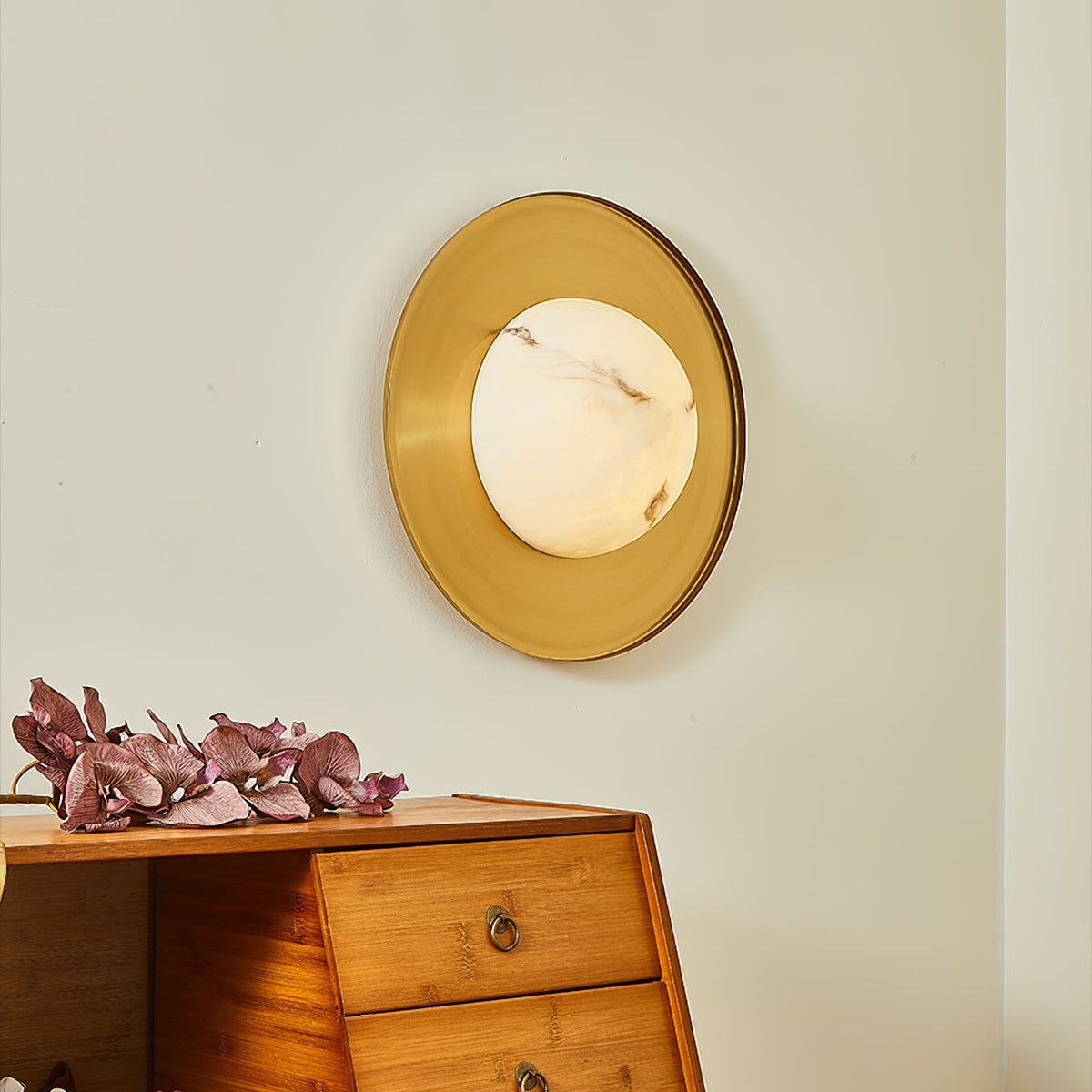 Solara Cloud Wall Sconce in Brushed Brass with Opal Glass