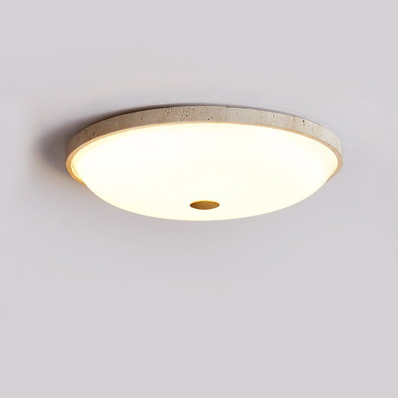Solara Disc Travertine LED Flush Mount Ceiling Light