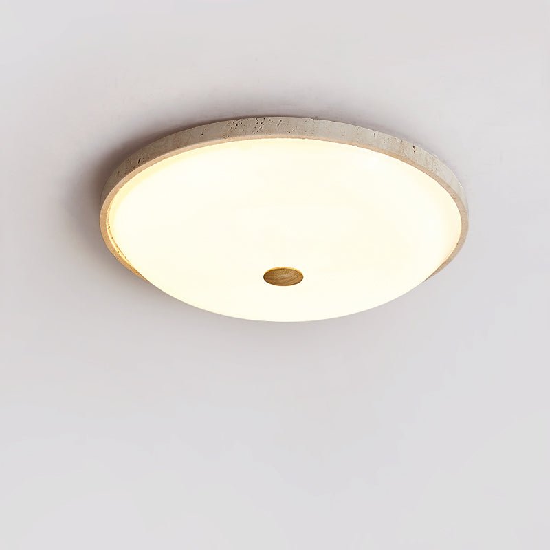 Solara Disc Travertine LED Flush Mount Ceiling Light
