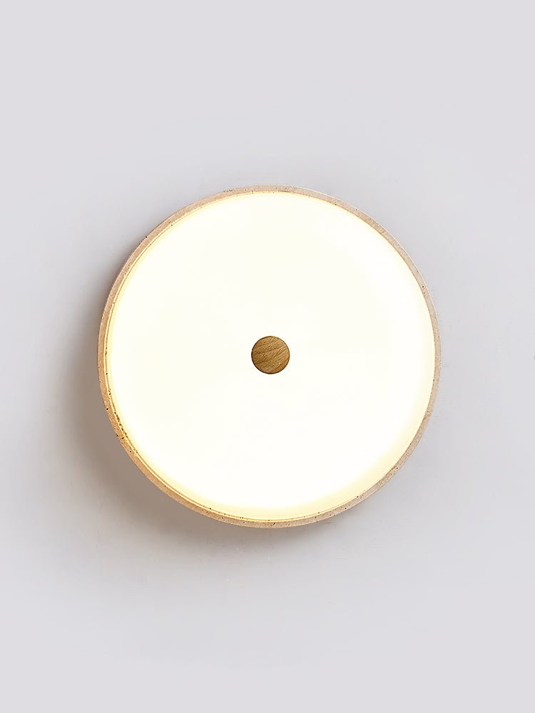 Solara Disc Travertine LED Flush Mount Ceiling Light