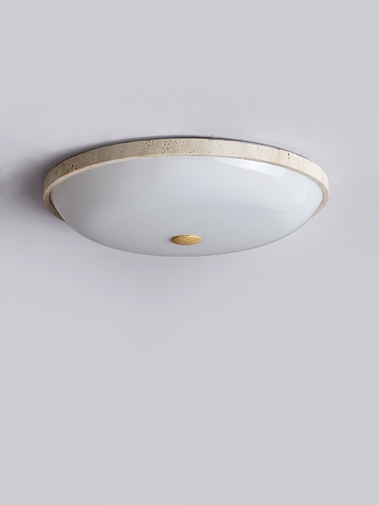 Solara Disc Travertine LED Flush Mount Ceiling Light