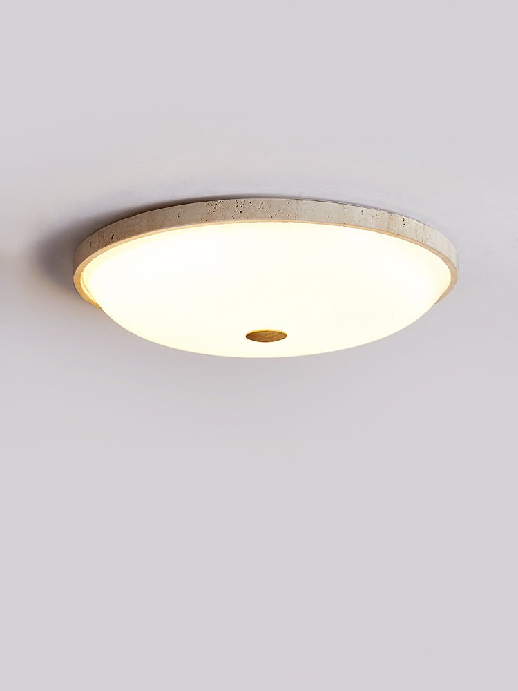 Solara Disc Travertine LED Flush Mount Ceiling Light