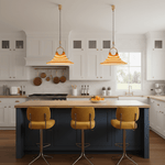 Solari Swirl Glass Pendant Light – Hand-Blown Amber Art Glass