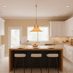 Solari Swirl Glass Pendant Light – Hand-Blown Amber Art Glass