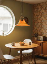 Solari Swirl Glass Pendant Light – Hand-Blown Amber Art Glass