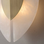 Solari Alabaster Leaf Wall Sconce in Brass and White Alabaster