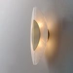 Solari Alabaster Leaf Wall Sconce in Brass and White Alabaster