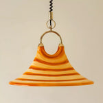 Solari Swirl Glass Pendant Light – Hand-Blown Amber Art Glass