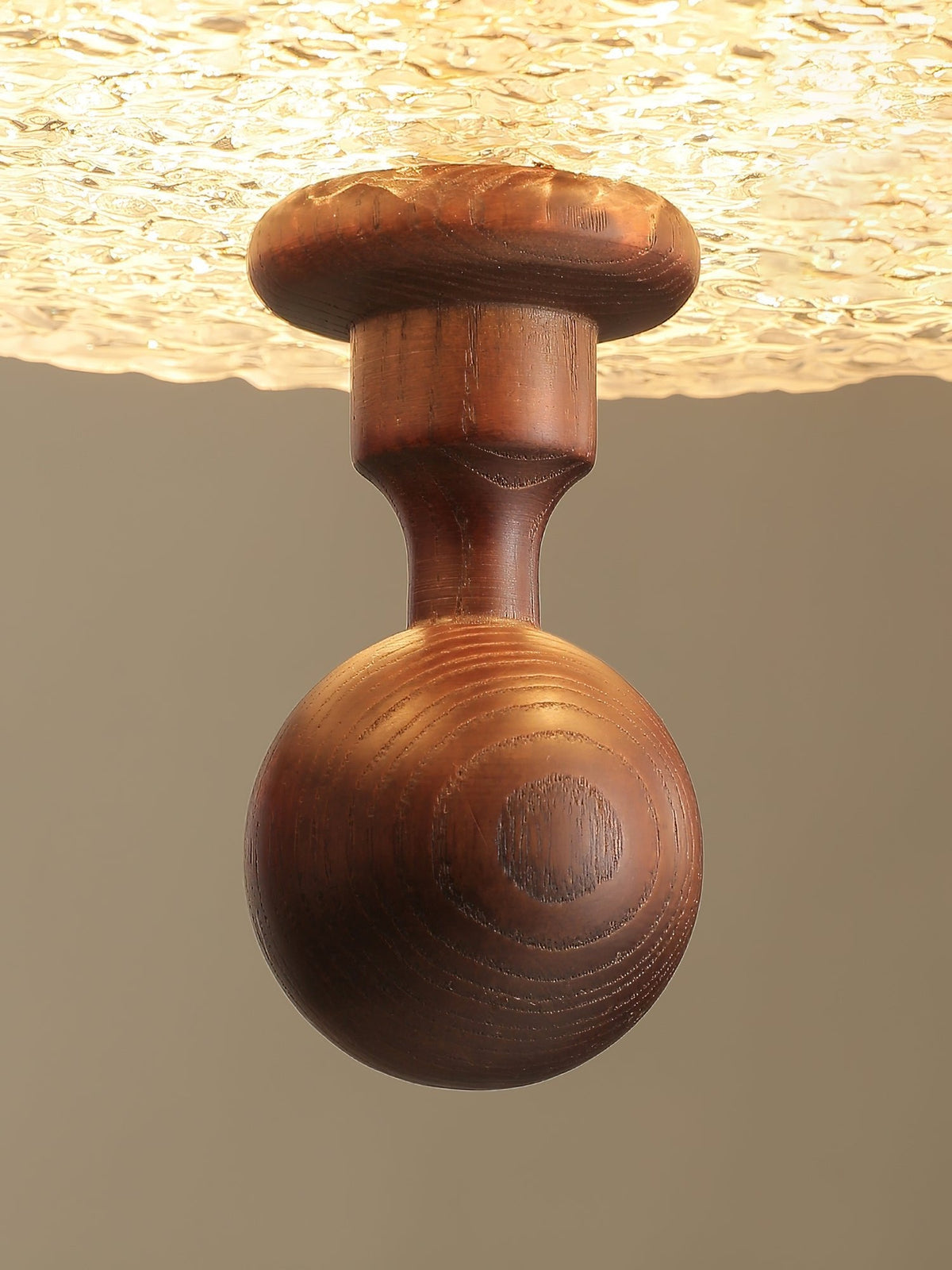 Solaria Pleated Fabric Pendant Light in Gold and Walnut for Dining and Living Spaces