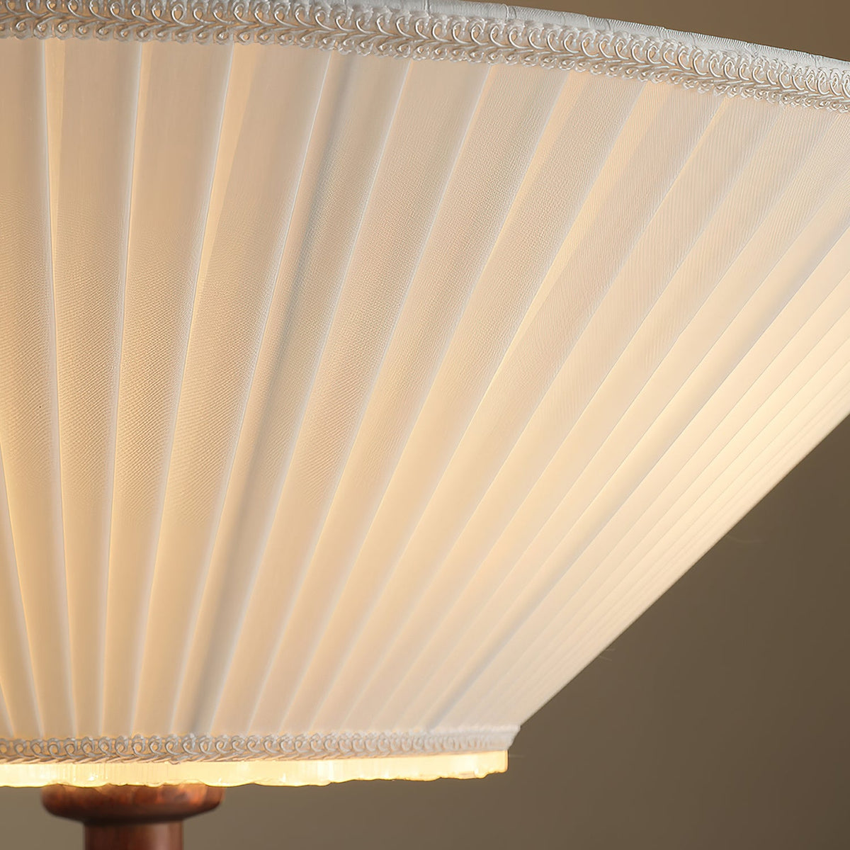 Solaria Pleated Fabric Pendant Light in Gold and Walnut for Dining and Living Spaces