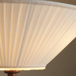 Solaria Pleated Fabric Pendant Light in Gold and Walnut for Dining and Living Spaces