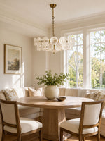 Solaris Disc Glass Chandelier – Two-Tier Gold & Murano-Style Glass Pendant