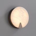 Solaris Halo Alabaster Wall Sconce with Brass Accents