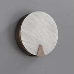 Solaris Halo Alabaster Wall Sconce with Brass Accents