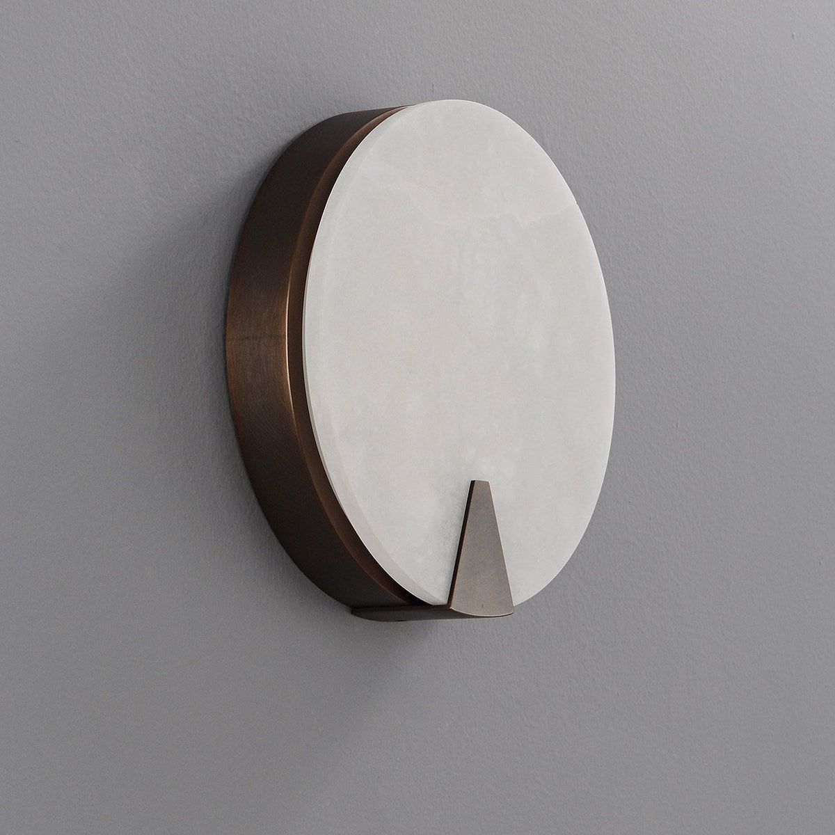 Solaris Halo Alabaster Wall Sconce with Brass Accents