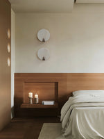 Solaris Halo Alabaster Wall Sconce with Brass Accents