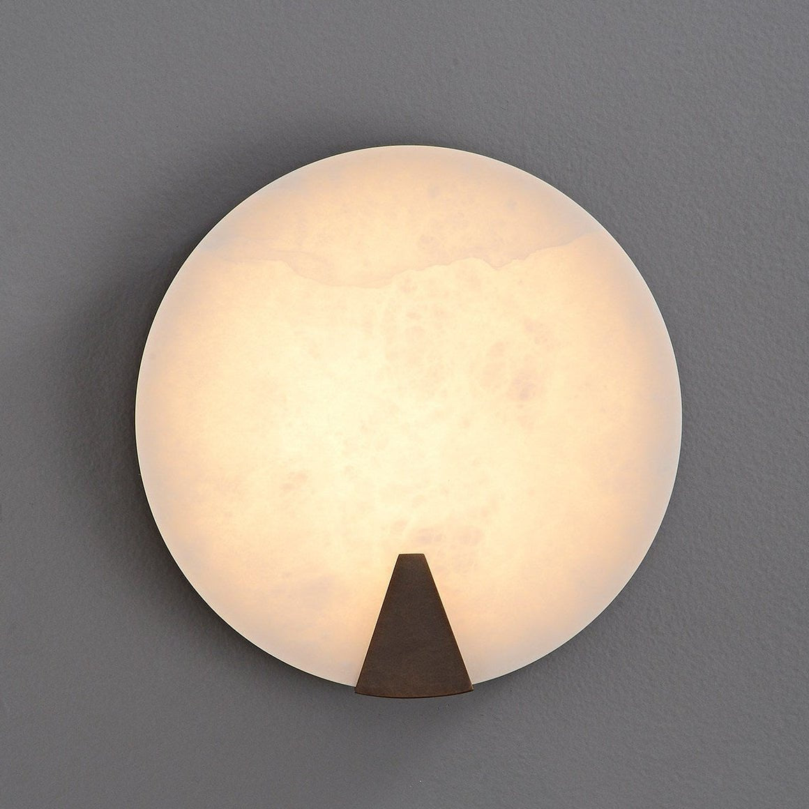Solaris Halo Alabaster Wall Sconce with Brass Accents