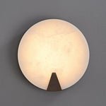 Solaris Halo Alabaster Wall Sconce with Brass Accents